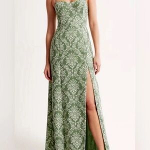 A&F Camille Tie-Back Maxi Dress Sage Green